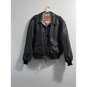 VINTAGE Cooper Air Force A-2 Bomber Flight Jacket Mens 46 R Brown Leather USA